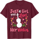 Kids Violin Violinist Just A Girl Who Loves Her Violin T-Shirt - T-Shirt | Maroon