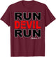 Run Devil Run James 4:7 Bible Verse T-Shirt - T-Shirt | Maroon