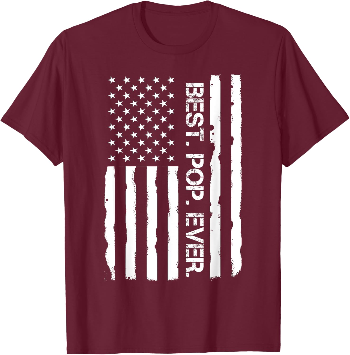Father`s Day Shirt Best Pop Ever American Flag Vintage Men T-Shirt - T-Shirt | Maroon