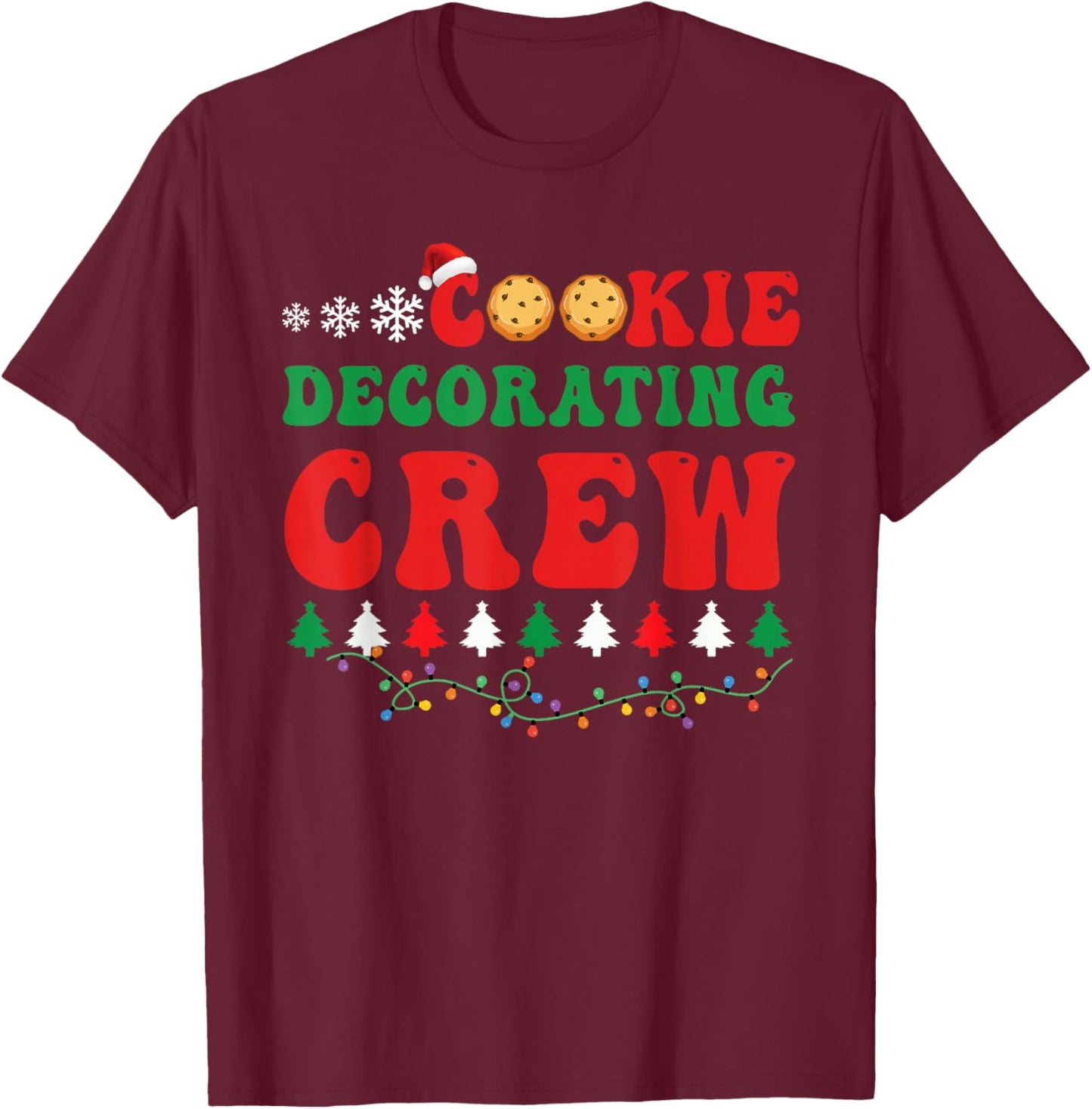 Cookie Decorating Crew Baker Funny Christmas Family Baking T-Shirt - T-Shirt | Maroon