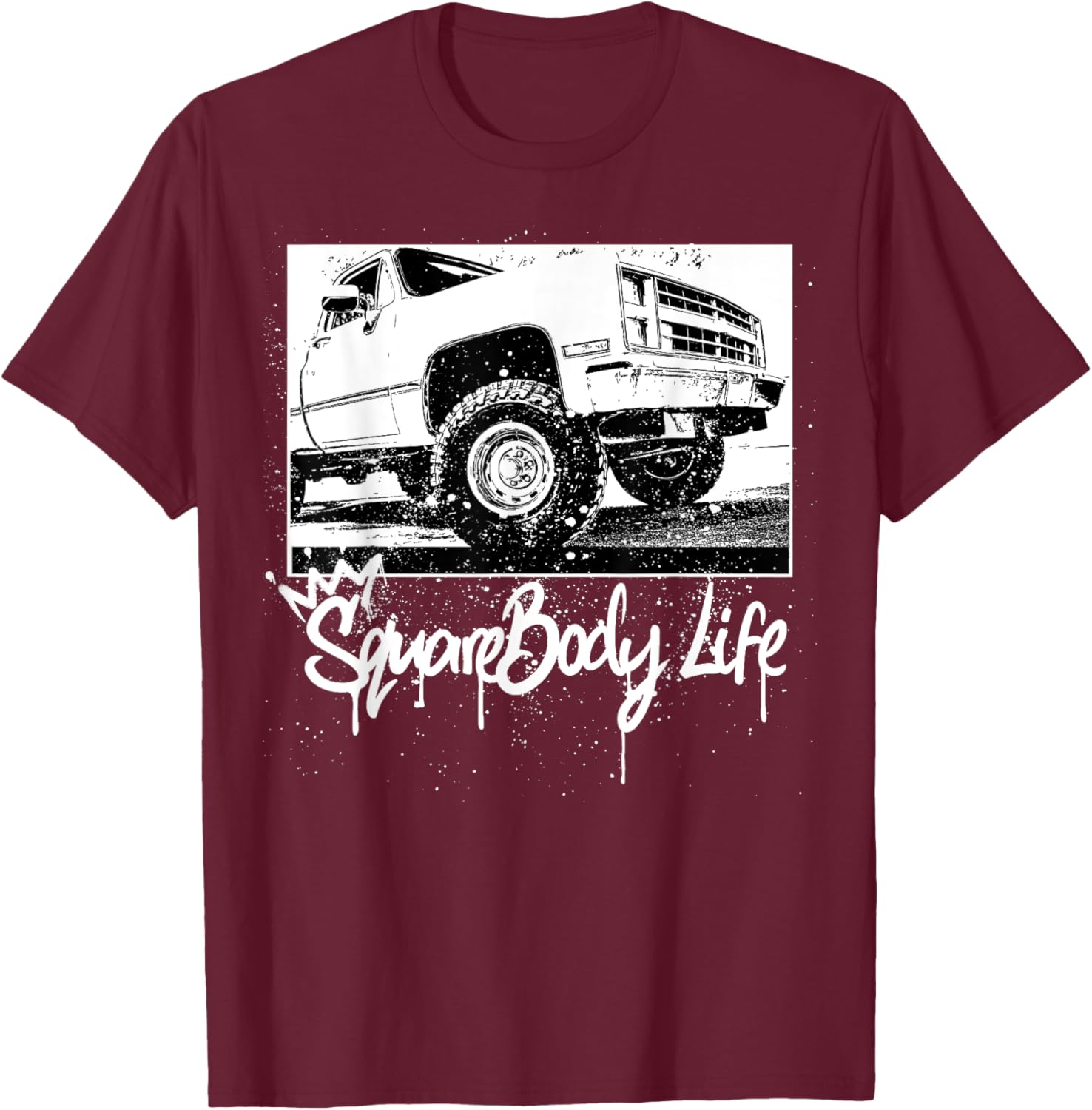 C10 / K10Squarebody Life C10 Classic Squarebody Nation T-Shirt - T-Shirt | Maroon
