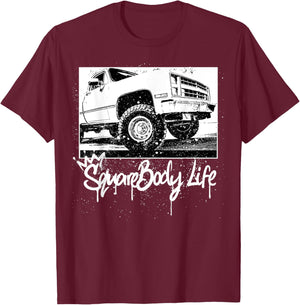C10 / K10Squarebody Life C10 Classic Squarebody Nation T-Shirt - T-Shirt | Maroon