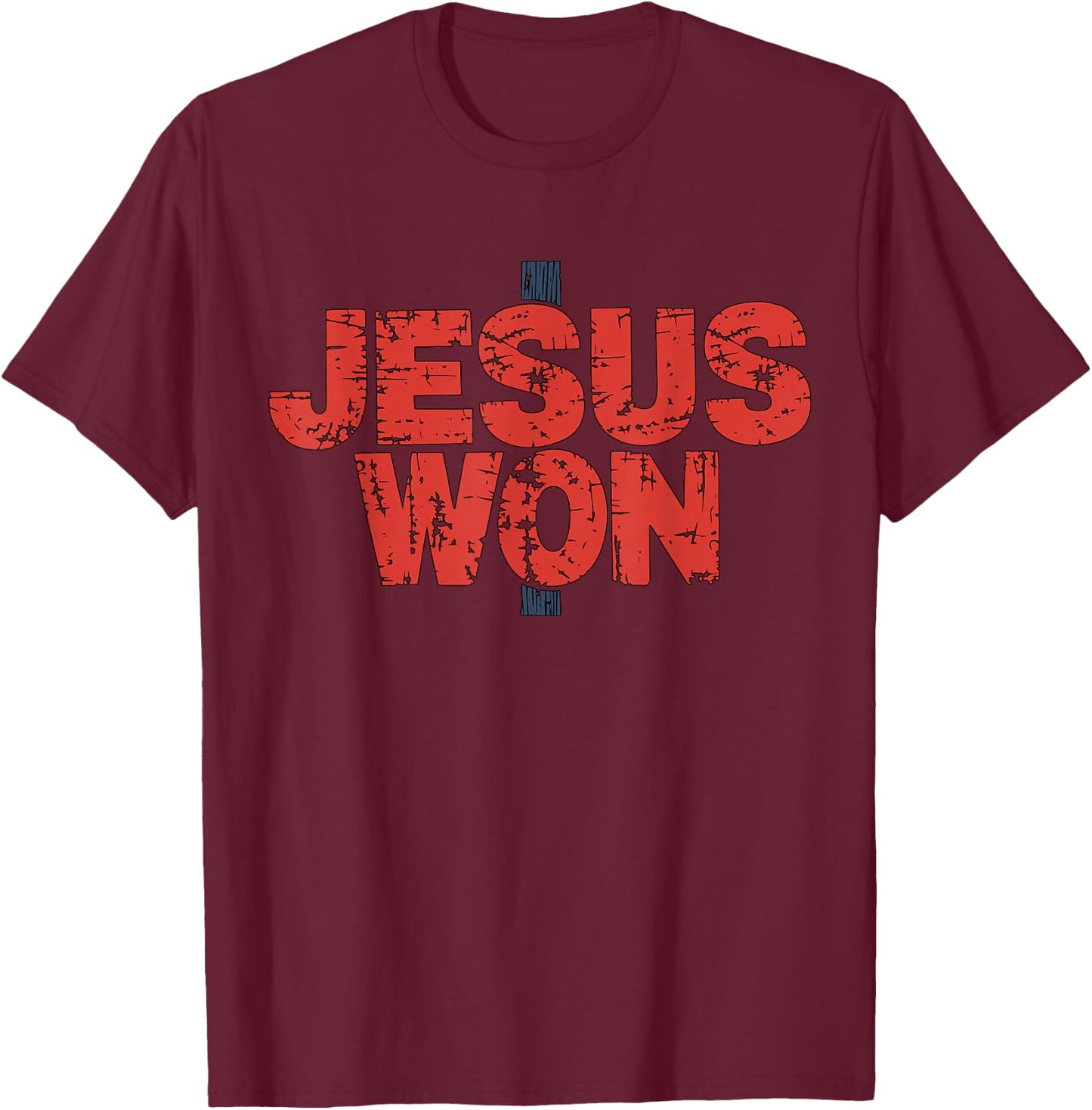 Jesus Won Christian Religious Faith T-Shirt - T-Shirt | Maroon