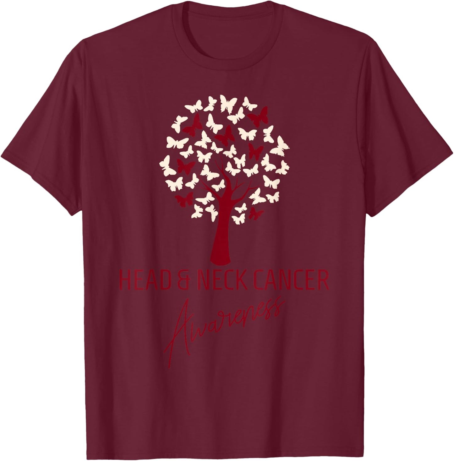 Oral Head Neck Cancer Awareness T-Shirt - T-Shirt | Maroon