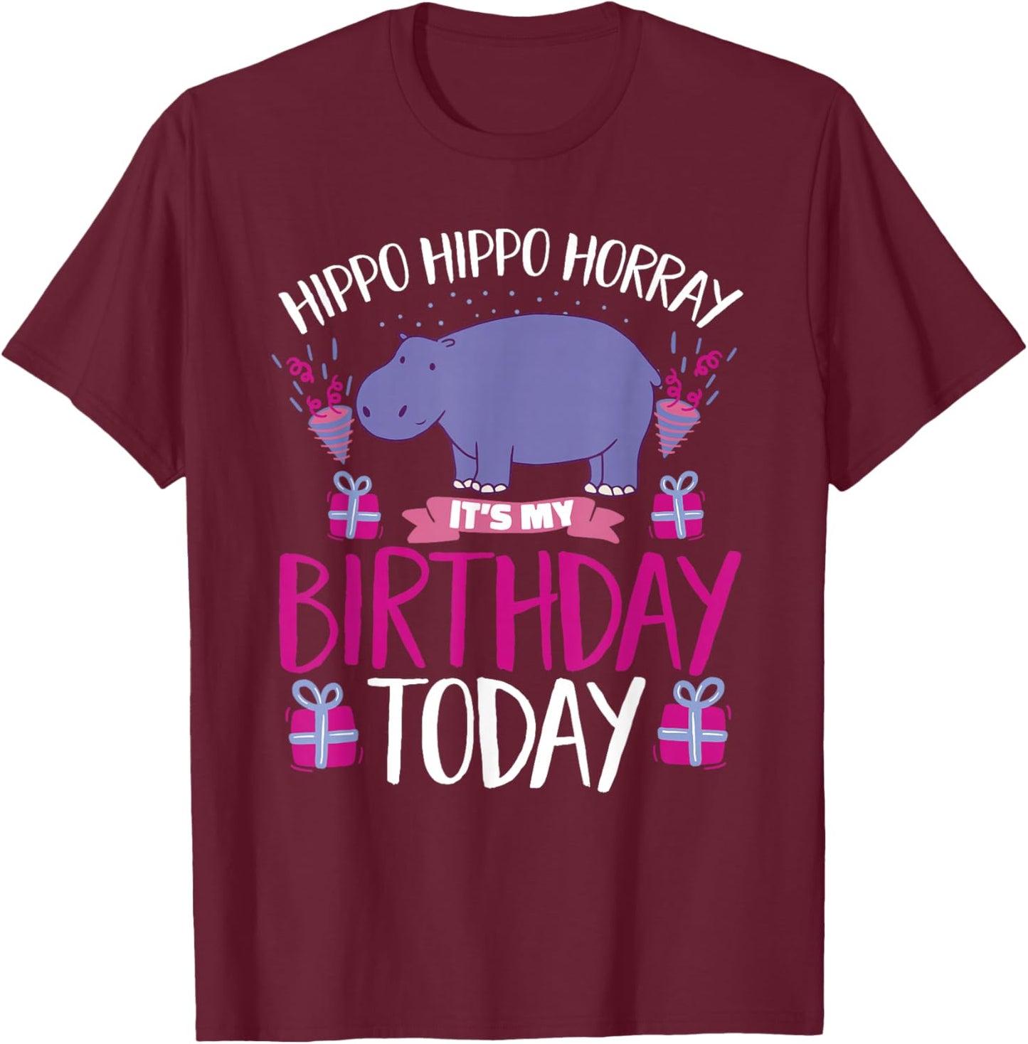 Hippo Hippo T-Shirt - T-Shirt | Maroon