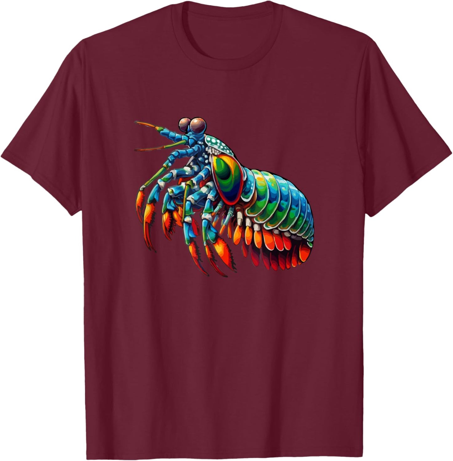 Mantis Shrimp Peacock Mantis Shrimp T-Shirt - T-Shirt | Maroon