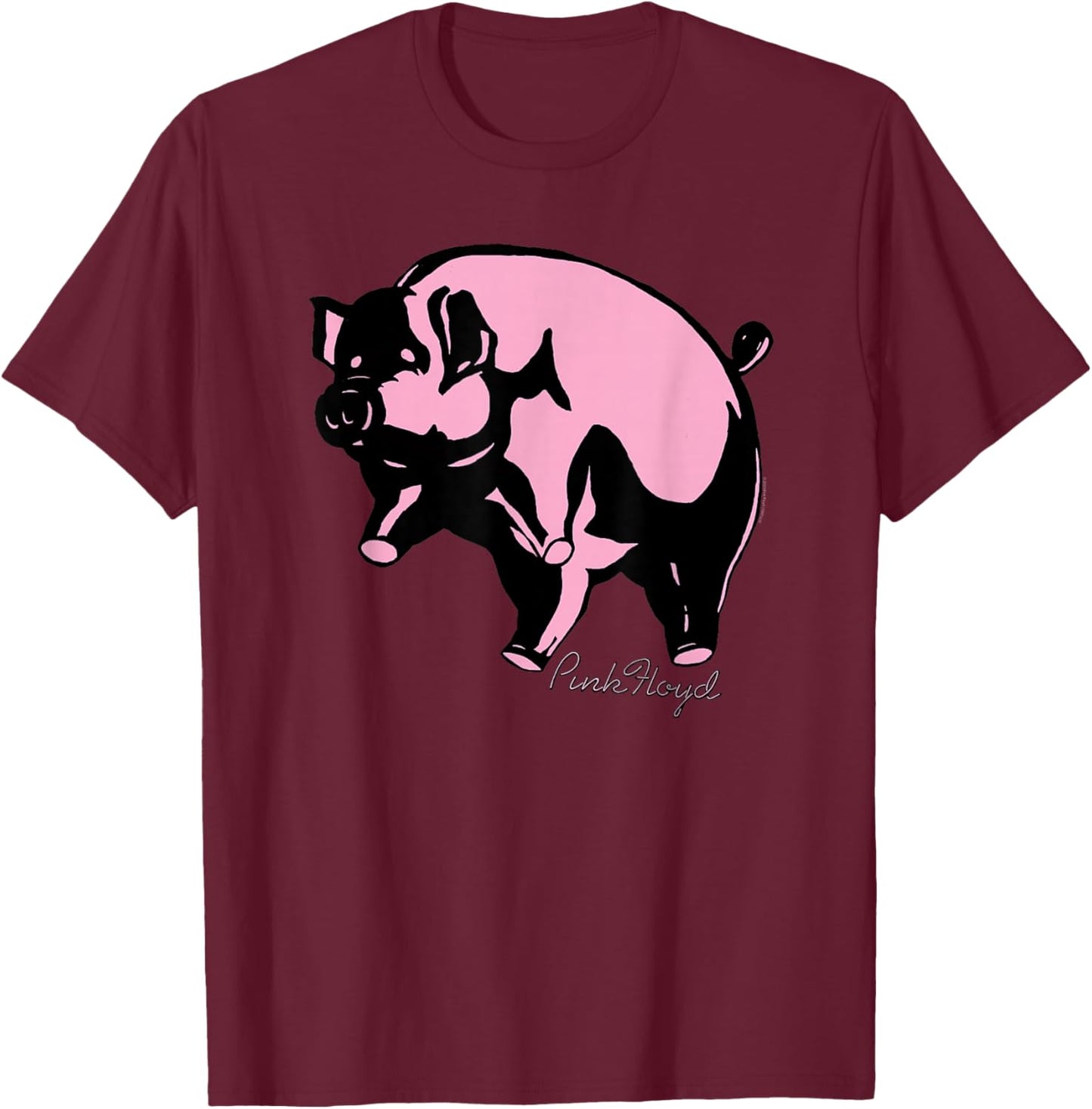 Pink Floyd Pig Sketch T-Shirt - T-Shirt | Maroon