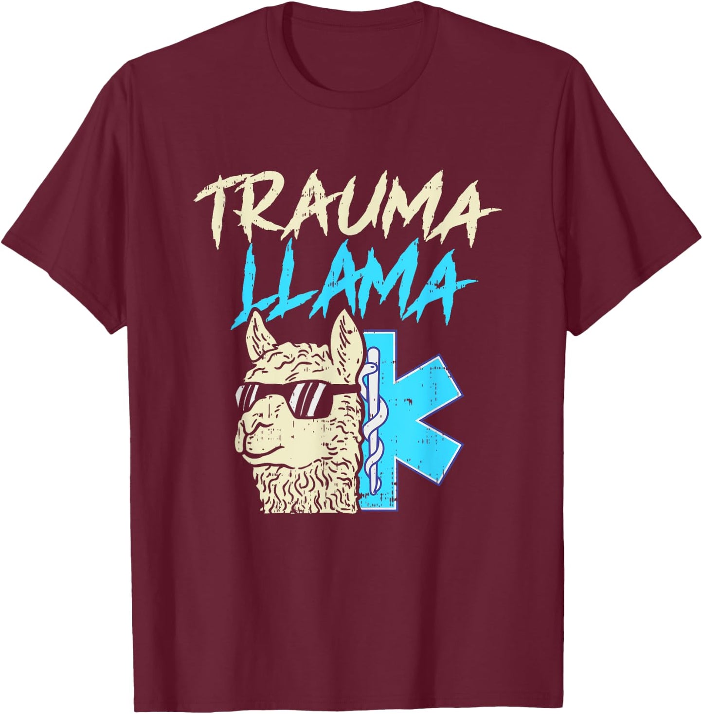 Boys Girls Trauma llama, Funny EMT design, Paramedic gift T-Shirt - T-Shirt | Maroon