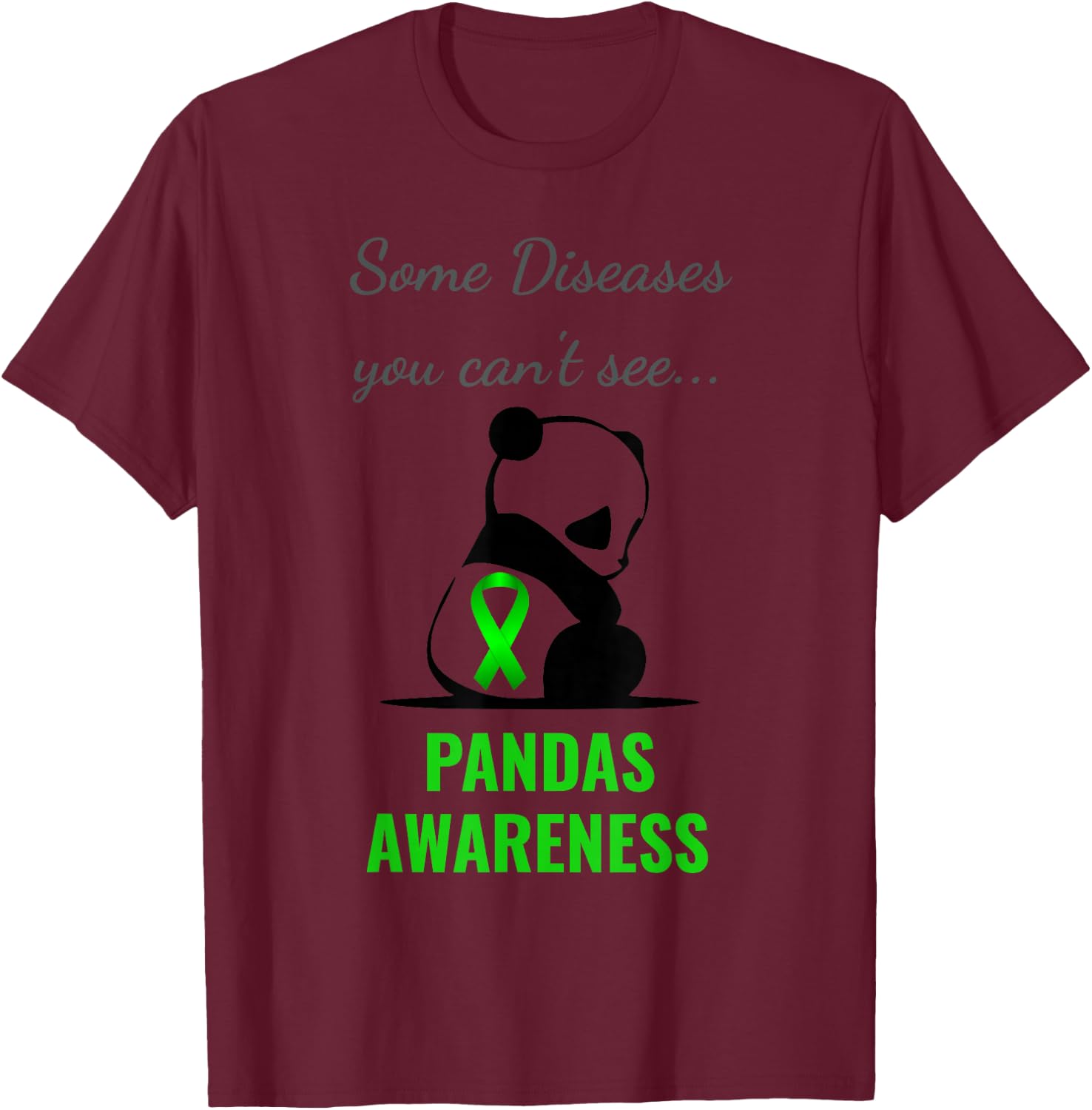 PANDAS PANS Awareness t shirt T-Shirt - T-Shirt | Maroon