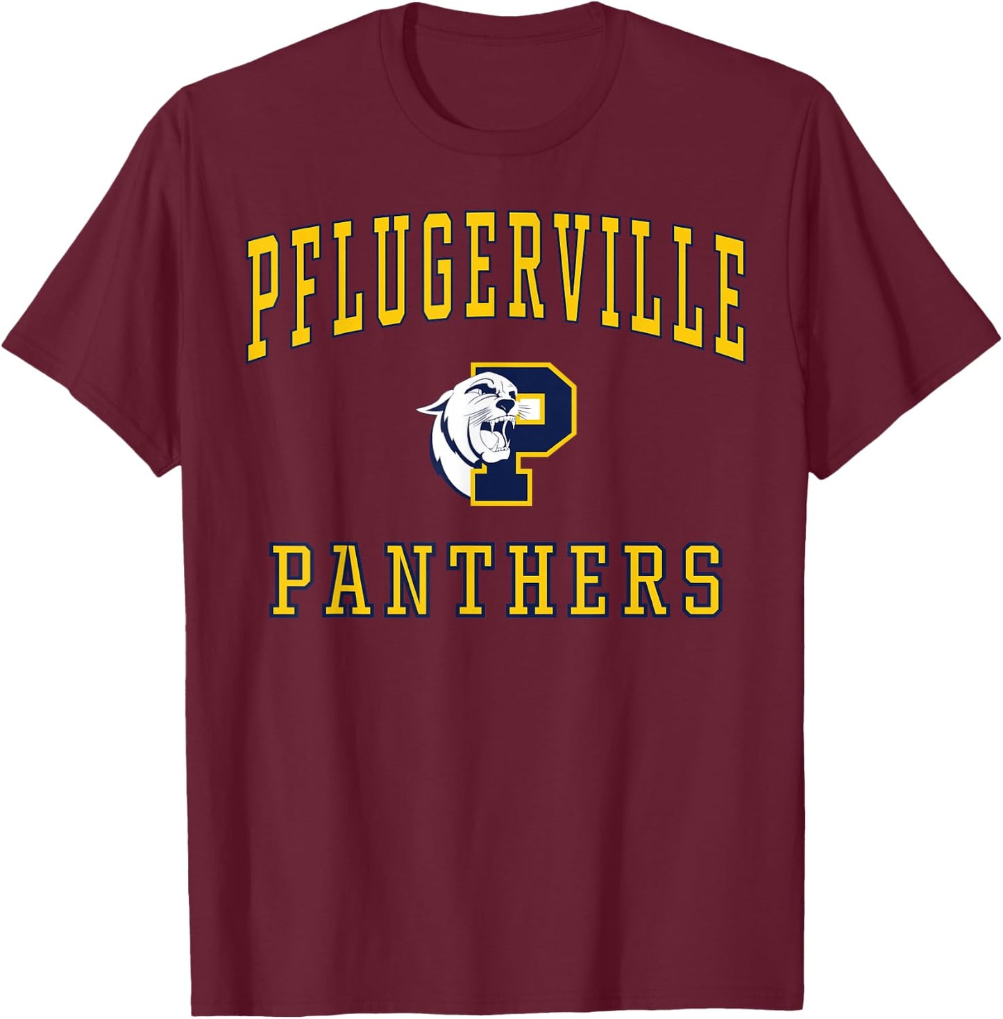 Pflugerville High School Panthers C1 T-Shirt - T-Shirt | Maroon