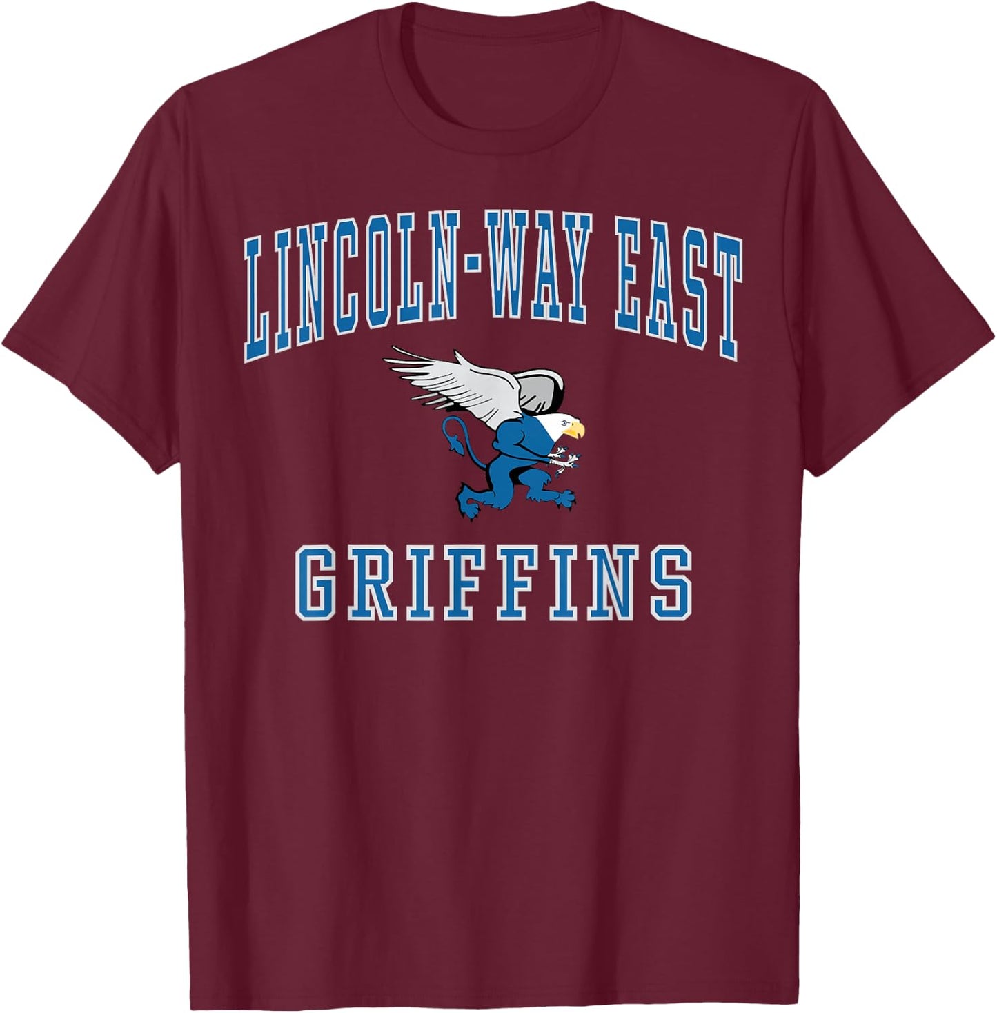 Lincoln-Way East High School Griffins C1 T-Shirt - T-Shirt | Maroon