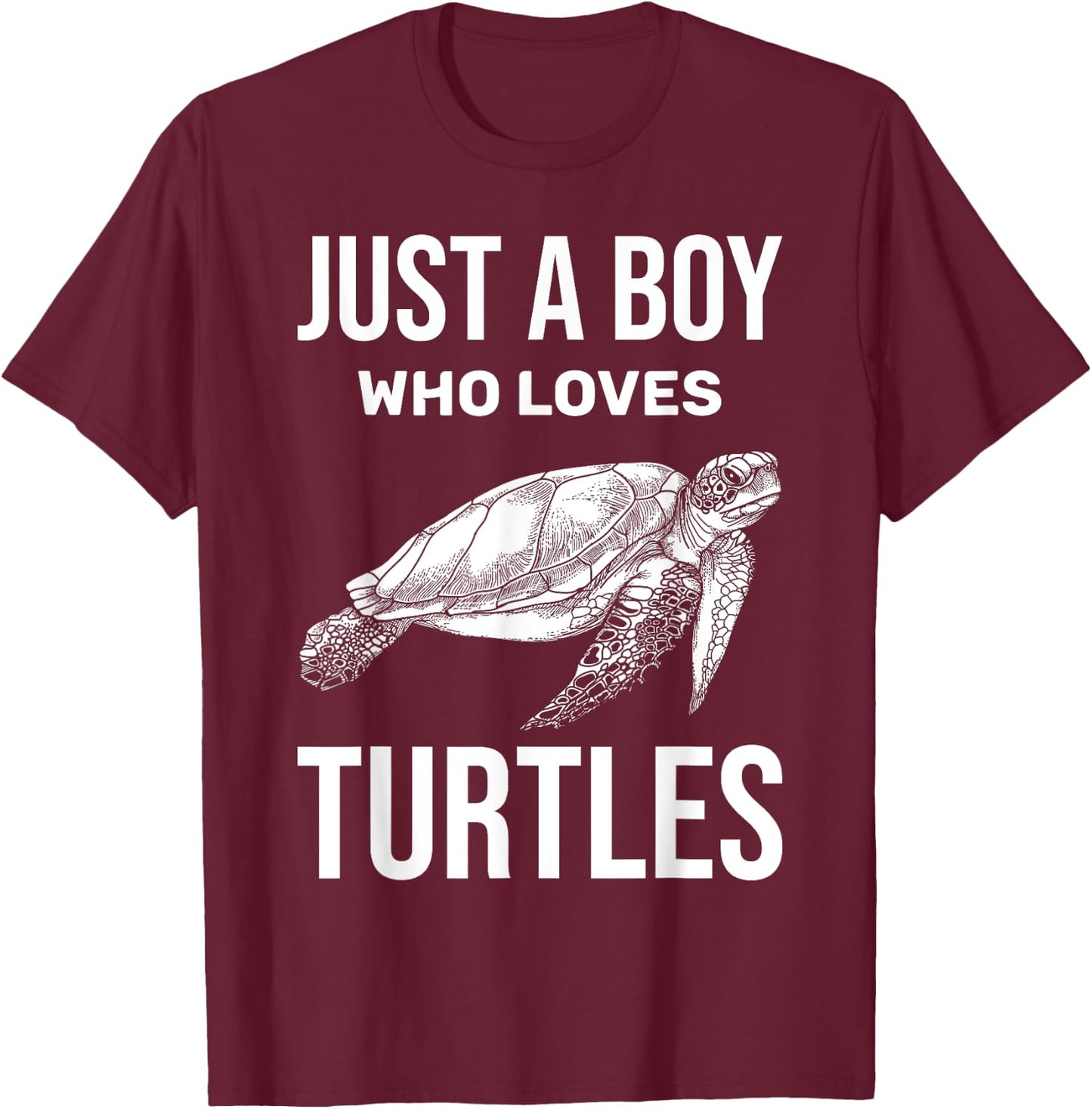 Just A Boy Who Loves Turtles Zoo Keeper Boys Gift Sea Turtle T-Shirt - T-Shirt | Maroon