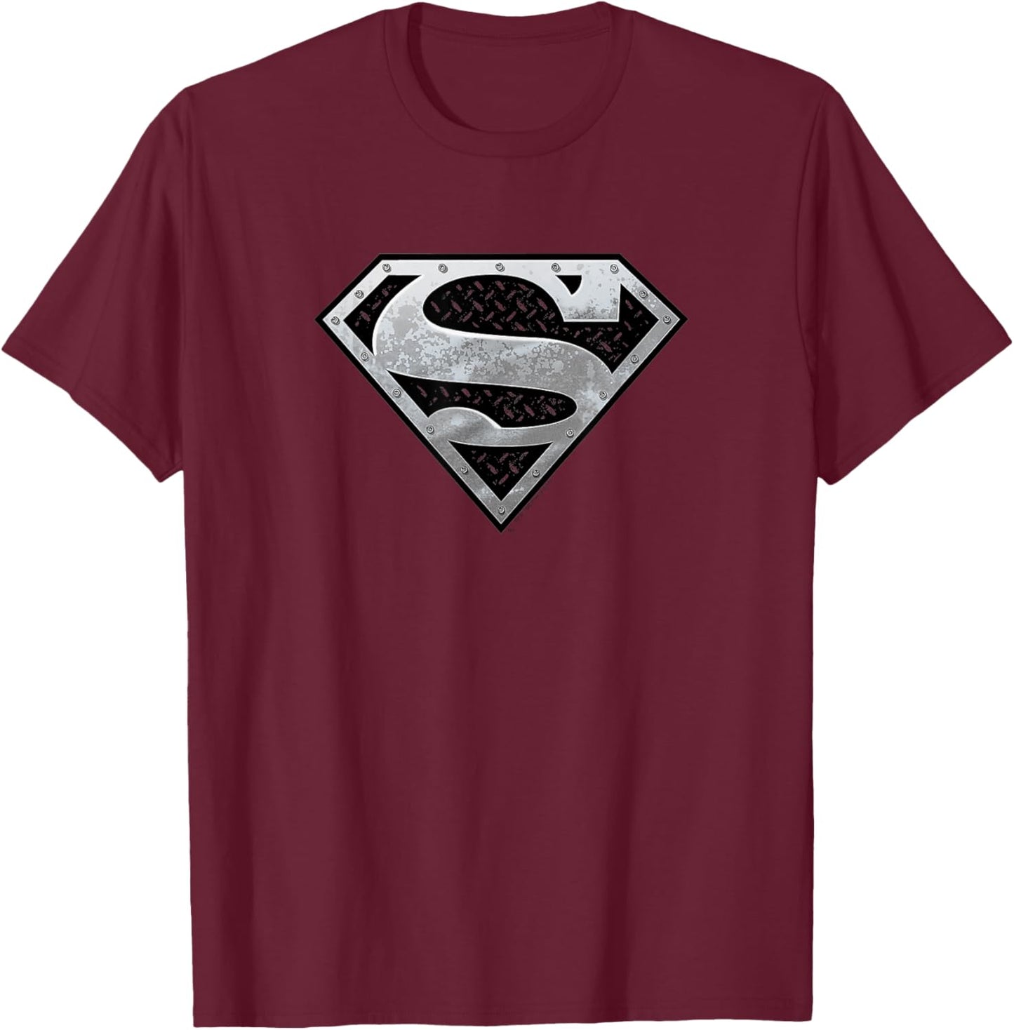 Superman Super Metallic Shield T-Shirt - T-Shirt | Maroon