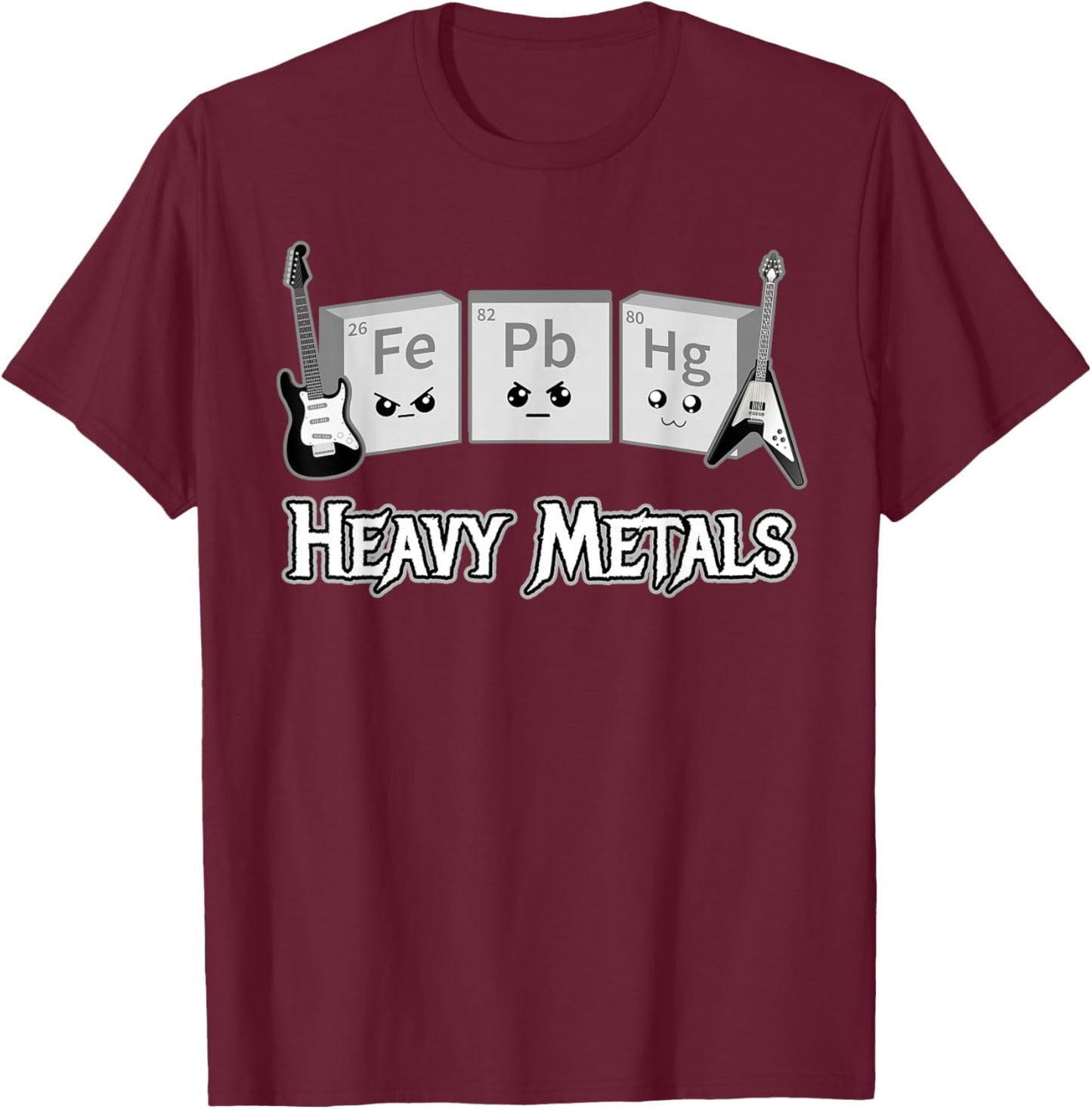 Periodic Elements Heavy Metals Funny Science T-Shirt - T-Shirt | Maroon