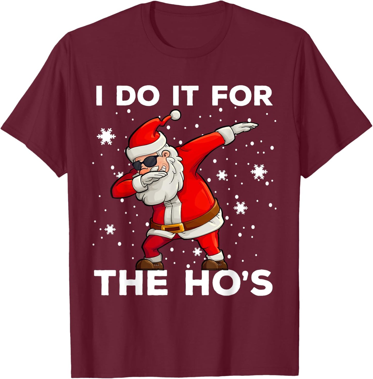 I Do It For The Hos Dabbing Santa Claus Christmas Kids Boys T-Shirt - T-Shirt | Maroon
