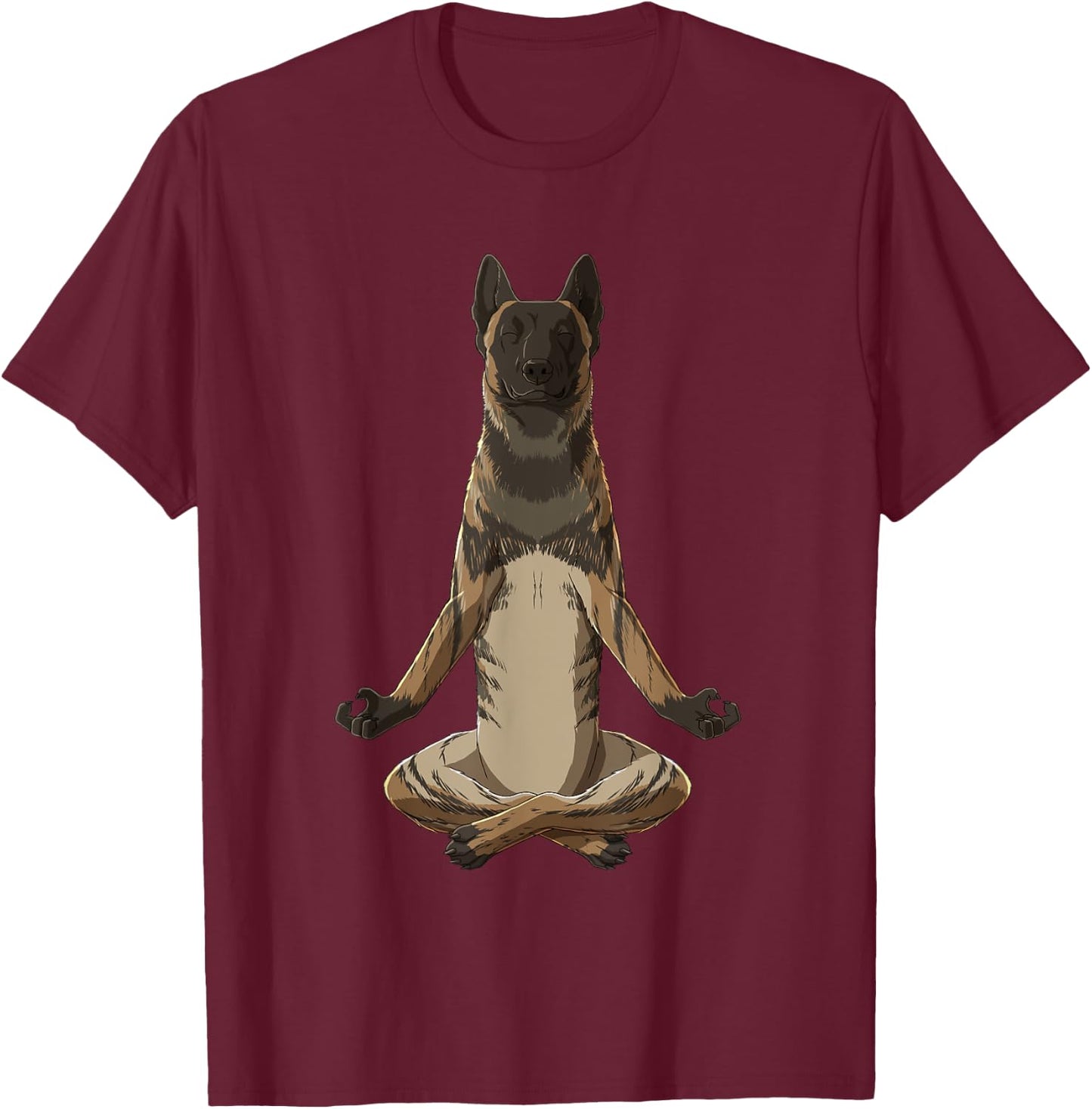 Funny Yoga Dog Dutch Shepherd T-Shirt - T-Shirt | Maroon