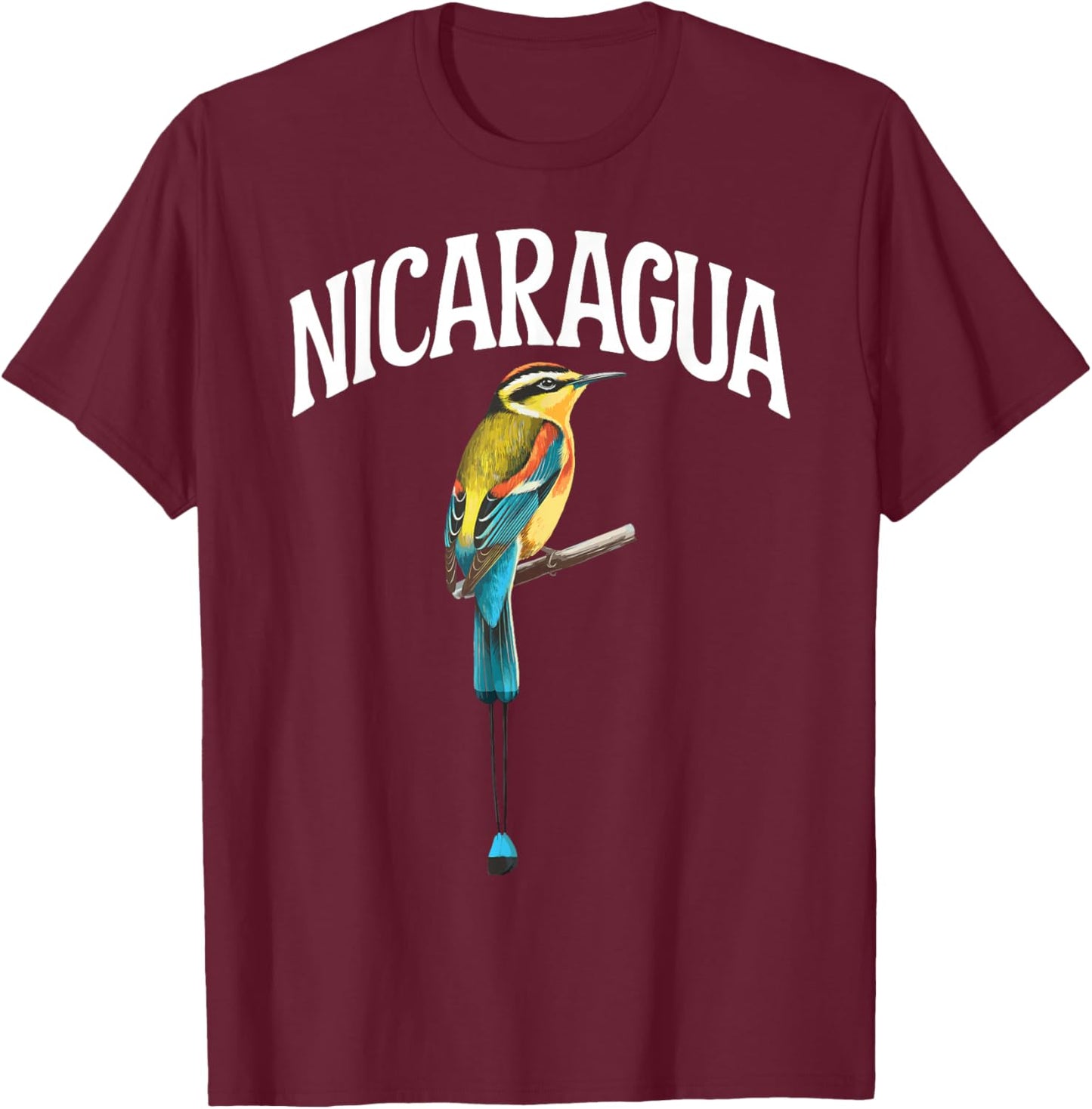 Nicaragua Guardabarranco Nicaraguan Bird Central America T-Shirt - T-Shirt | Maroon