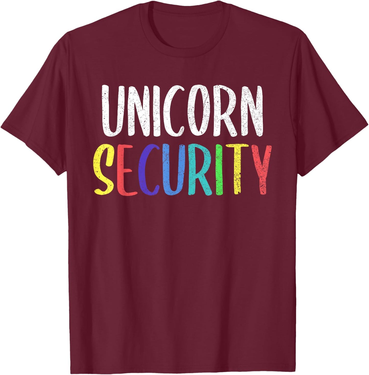 Halloween Dad Mom Daughter Adult Costume, Unicorn Security T-Shirt - T-Shirt | Maroon