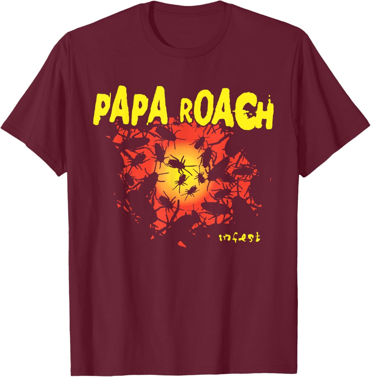 Papa Roach - Official Merchandise - Infest Glow T-Shirt - T-Shirt | Maroon