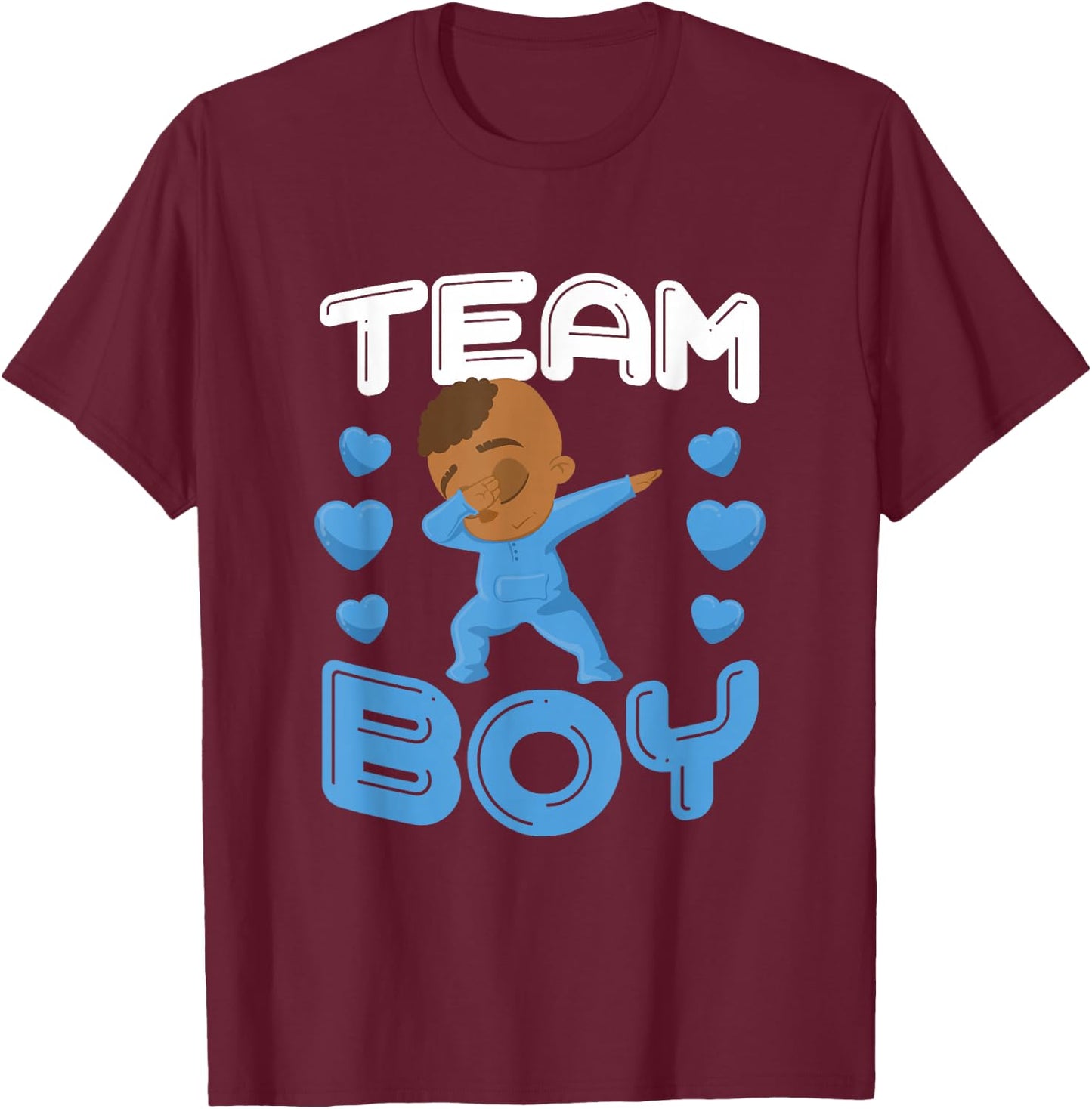 Cool Team Boy Gender Reveal Dabbing Black Baby It's A Boy T-Shirt - T-Shirt | Maroon