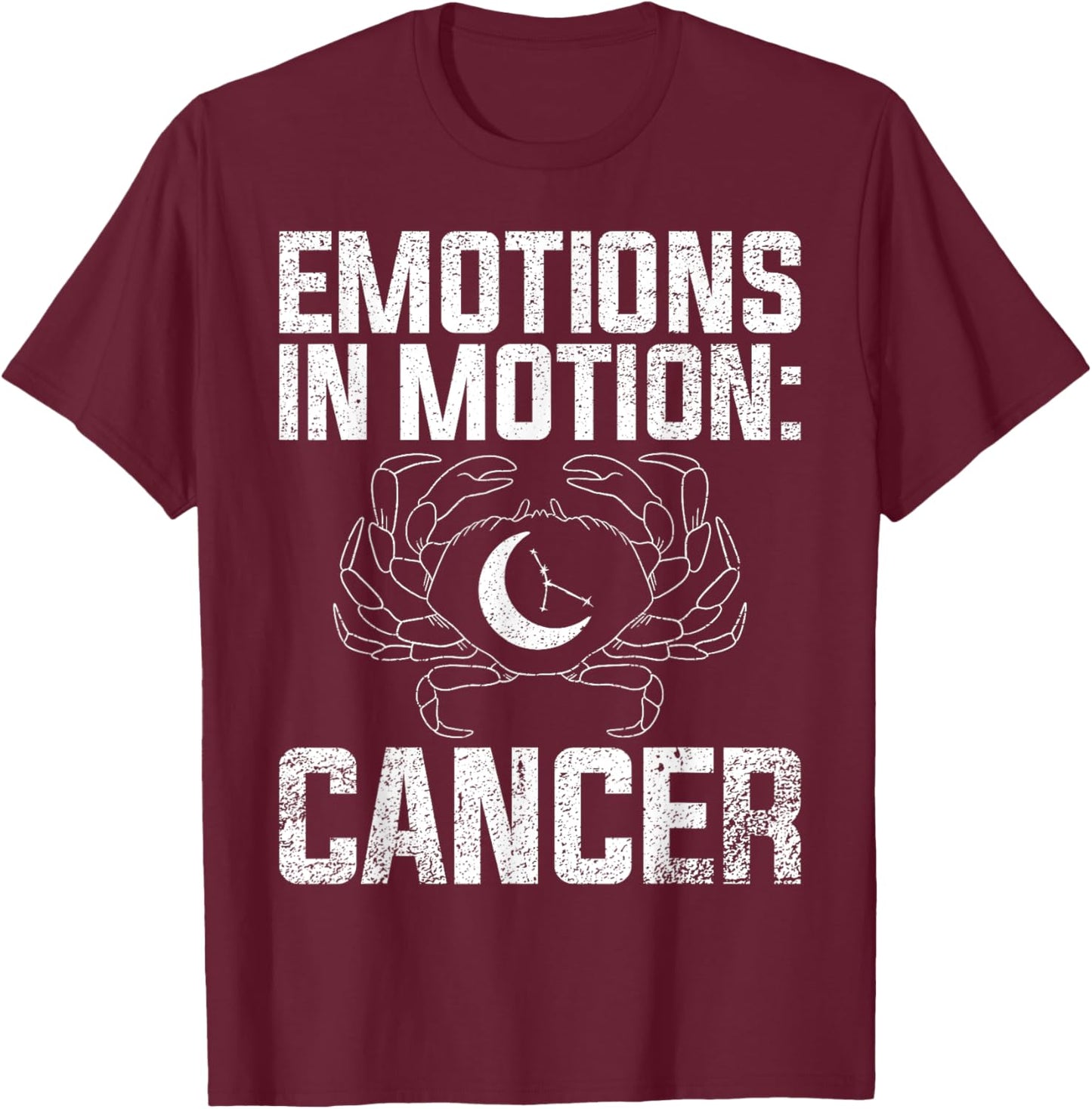Emotions in Motion Cancer Zodiac T-Shirt - T-Shirt | Maroon