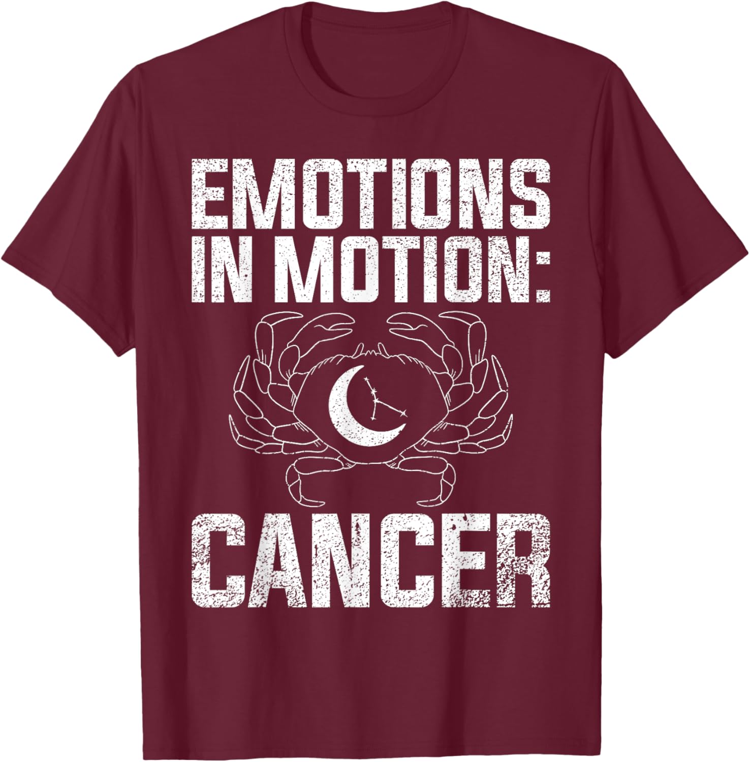 Emotions in Motion Cancer Zodiac T-Shirt - T-Shirt | Maroon