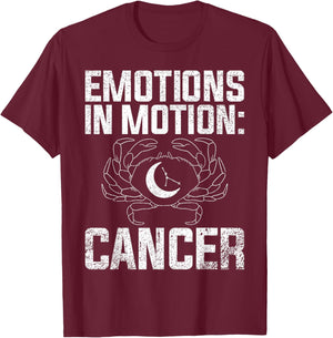 Emotions in Motion Cancer Zodiac T-Shirt - T-Shirt | Maroon