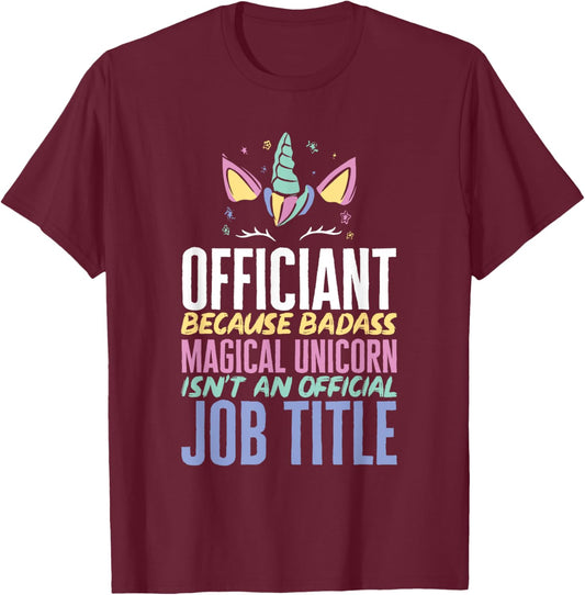 Wedding Officiant Unicorn Marriage Officiant T-Shirt - T-Shirt | Maroon