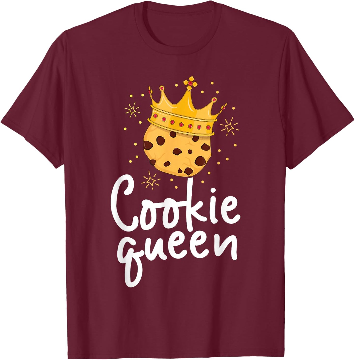 Cookie Queen Cute Chocolate Chip Foodie Gift Girls Women T-Shirt - T-Shirt | Maroon