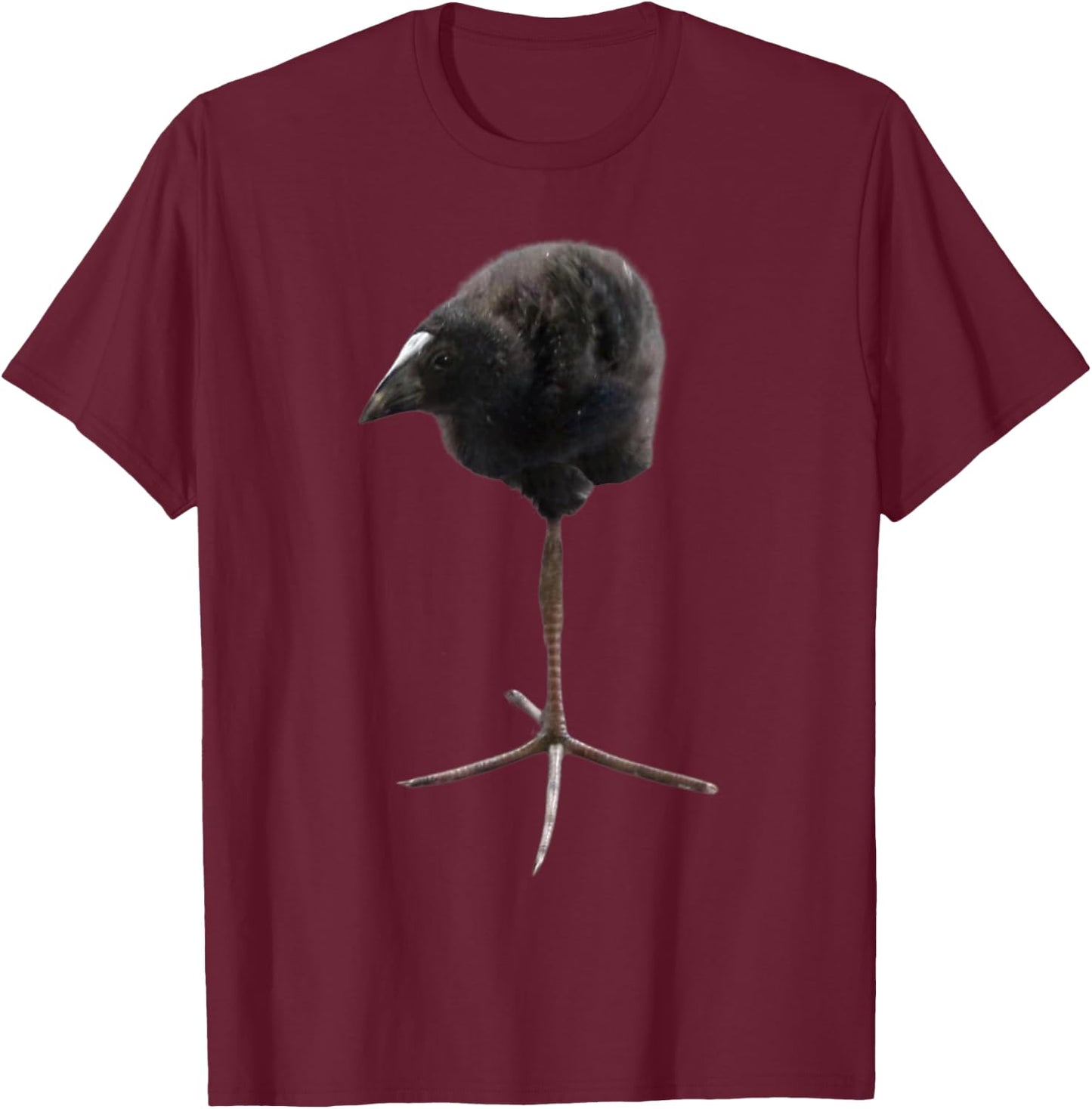 Pukeko Meme -Adults, Kids Classic Straight Black T-Shirt - T-Shirt | Maroon