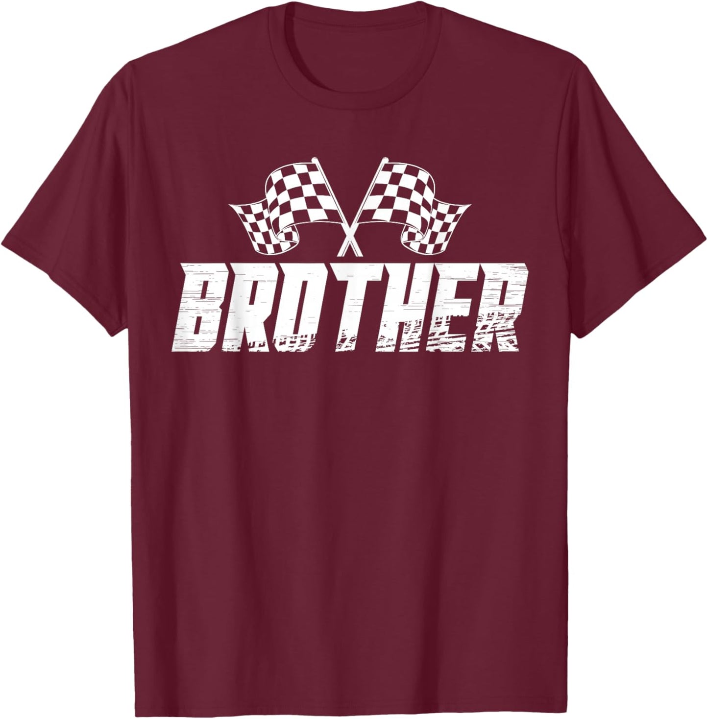 Brother Pit Crew Family Racing Birthday Race Car T-Shirt - T-Shirt | Maroon