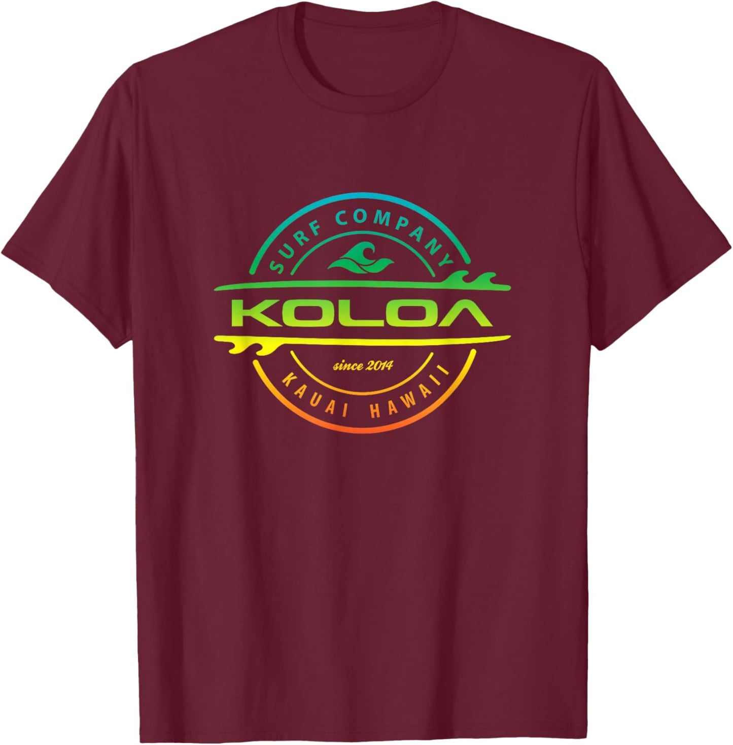 Koloa Surf Multicolor Lightweight Thruster Logo Graphic T-Shirt - T-Shirt | Maroon
