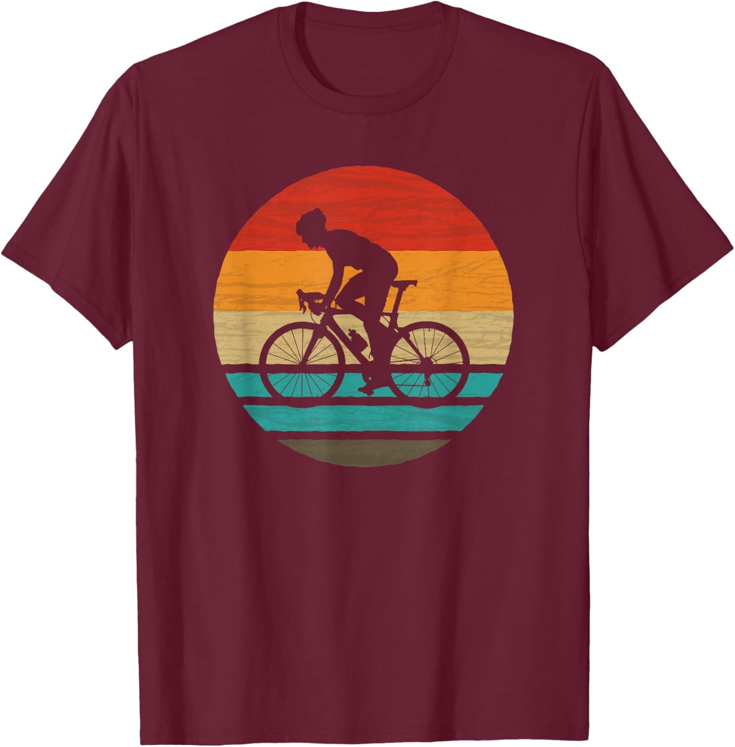 Road Bicycle Racing Cyclist Retro Style Vintage T-Shirt - T-Shirt | Maroon