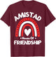 Amistad House of Friendship Vintage Rainbow Spirit T-Shirt - T-Shirt | Maroon