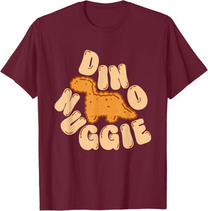 Dino Nuggie Food Cute Animals Shape Snack Lover T-Shirt - T-Shirt | Maroon