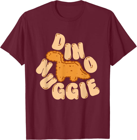 Dino Nuggie Food Cute Animals Shape Snack Lover T-Shirt - T-Shirt | Maroon