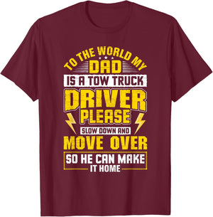 My Dad Is A Tow Truck Operator Kid Wrecker Adventures T-Shirt - T-Shirt | Maroon