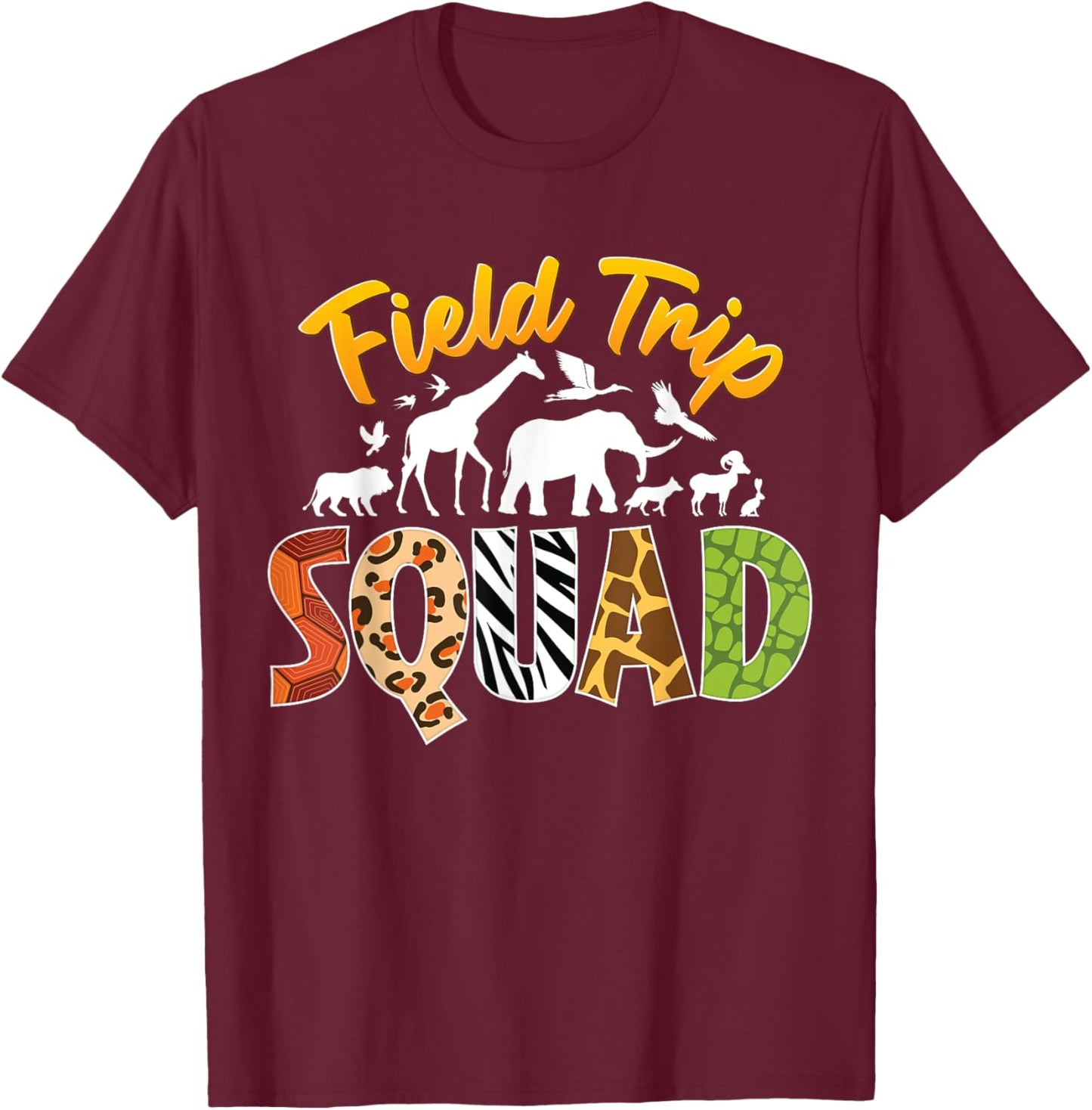 Zoo Field Trip Squad Matching Teacher Students Boys Girls T-Shirt - T-Shirt | Maroon