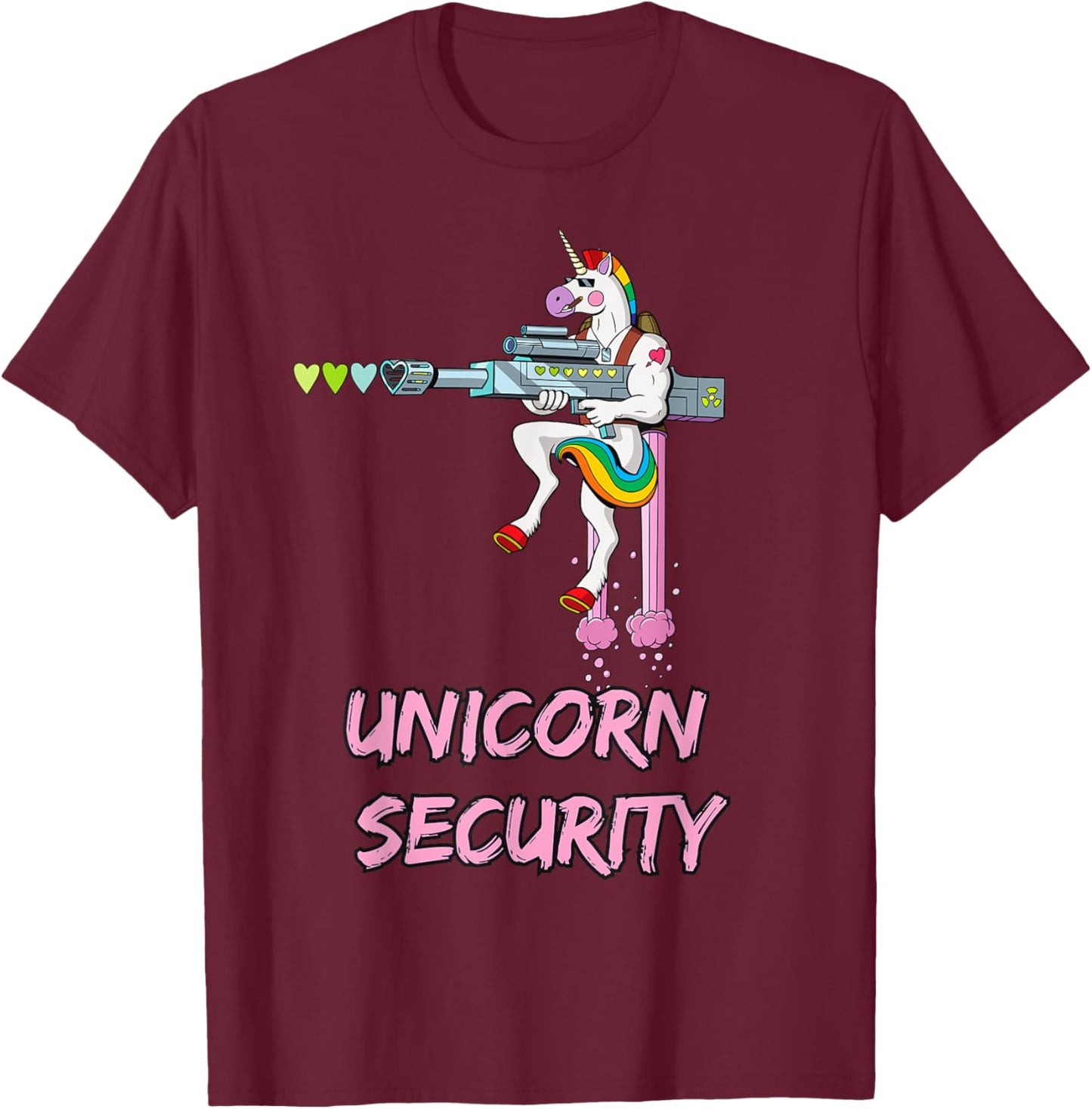 Unicorn Security T-Shirt - T-Shirt | Maroon