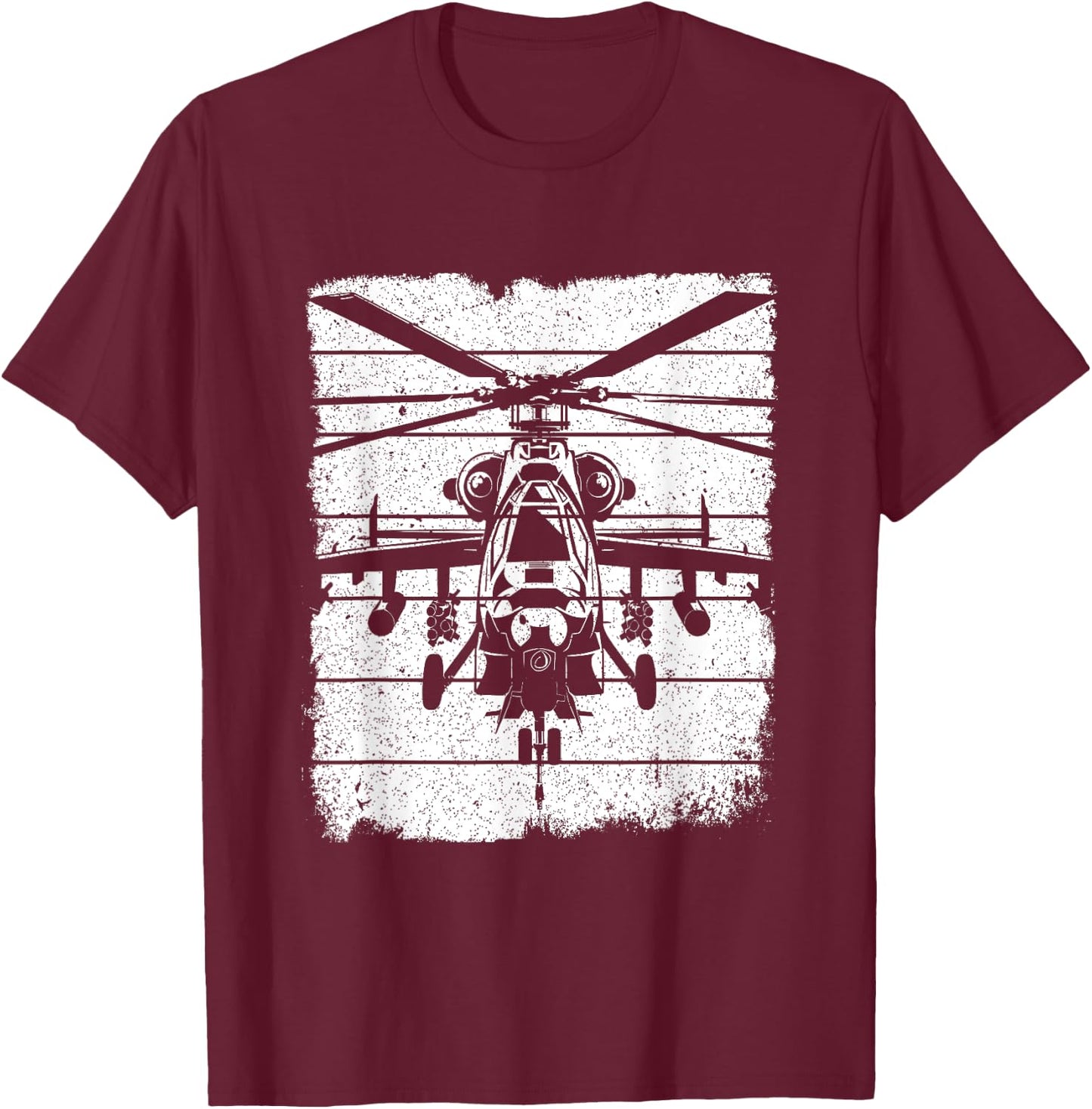 Fighter Helicopter T-Shirt - T-Shirt | Maroon