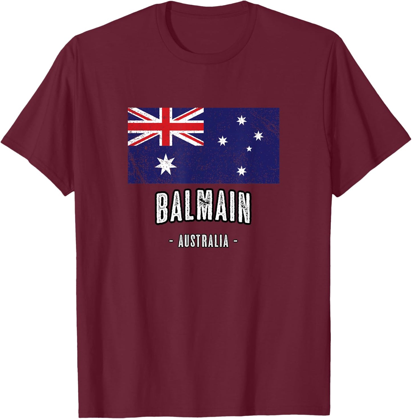 City of Balmain, Australia | AU Australian Flag T-Shirt - T-Shirt | Maroon