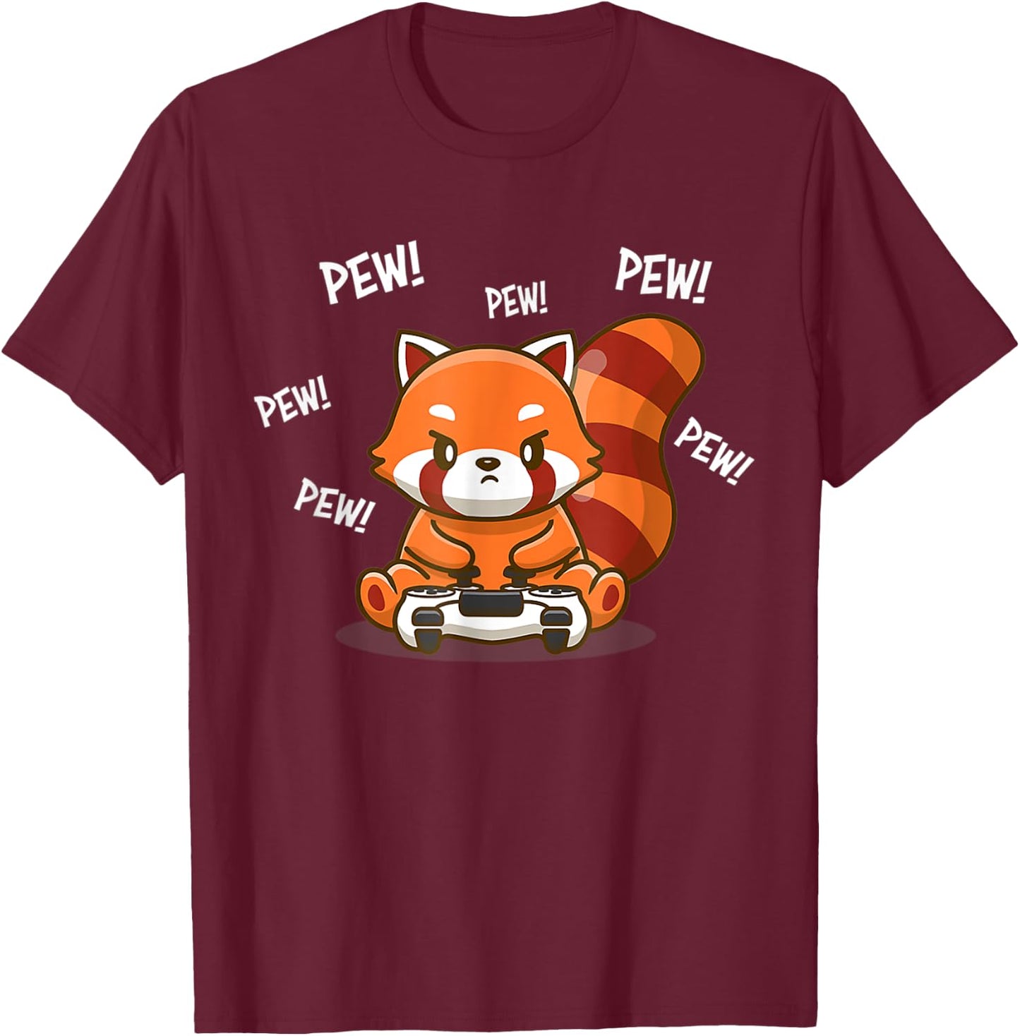 Cute Red Panda Gaming T-Shirt - T-Shirt | Maroon