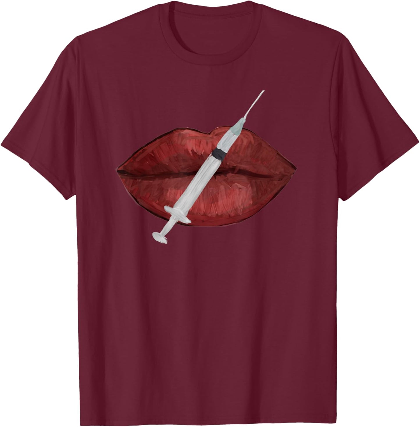 Nurse injector lip filler injections cosmetics T-Shirt - T-Shirt | Maroon