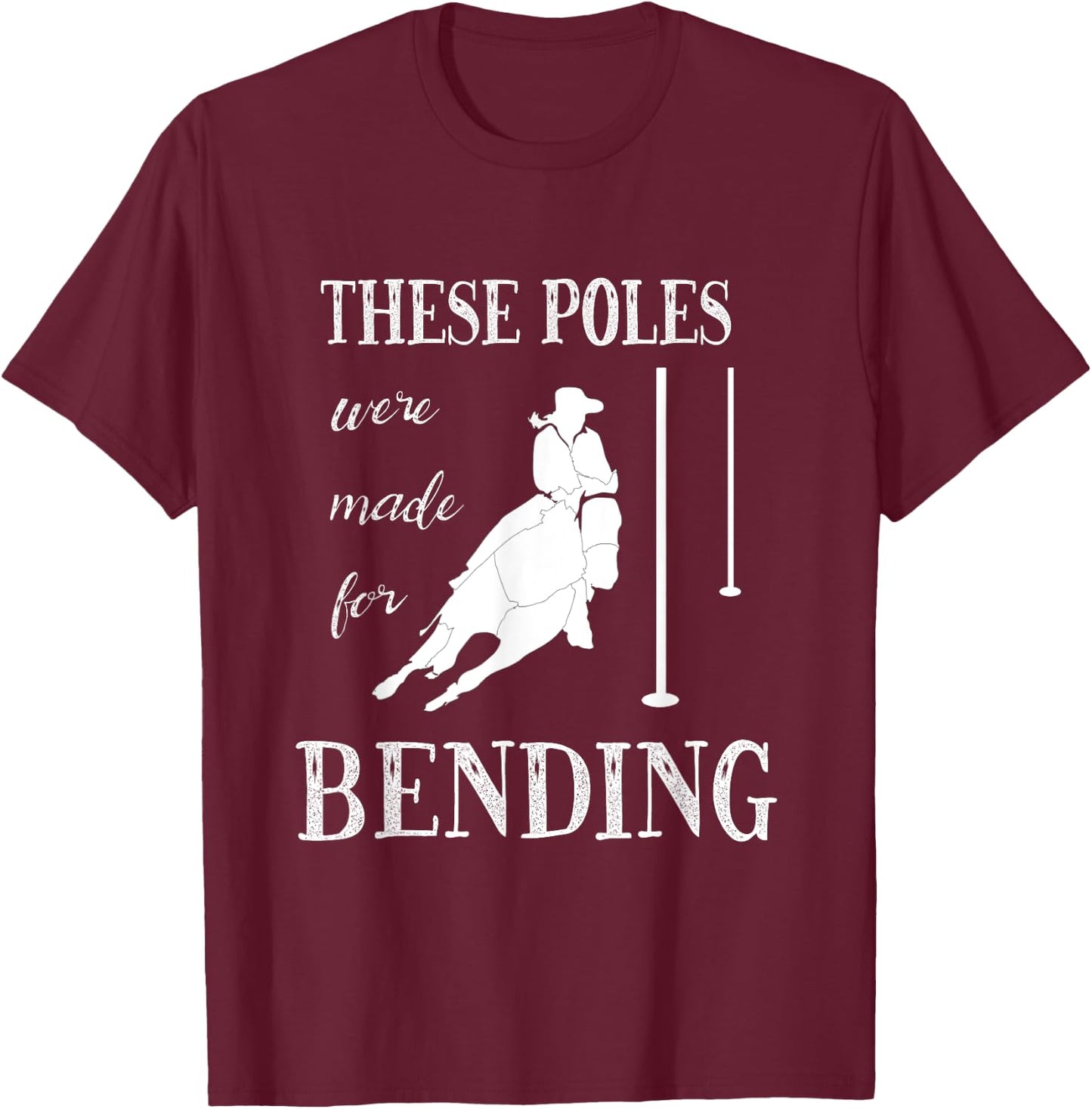 Pole Bending Western Horse Riding Event T-Shirt - T-Shirt | Maroon