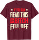 If You Can Read This She Fell Off, Biker Back Print T-Shirt - T-Shirt | Maroon