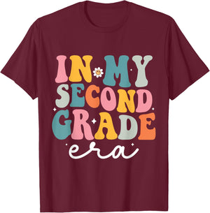 In My Second Grade Era Kid Back To School 2nd Grade Teacher T-Shirt - T-Shirt | Maroon