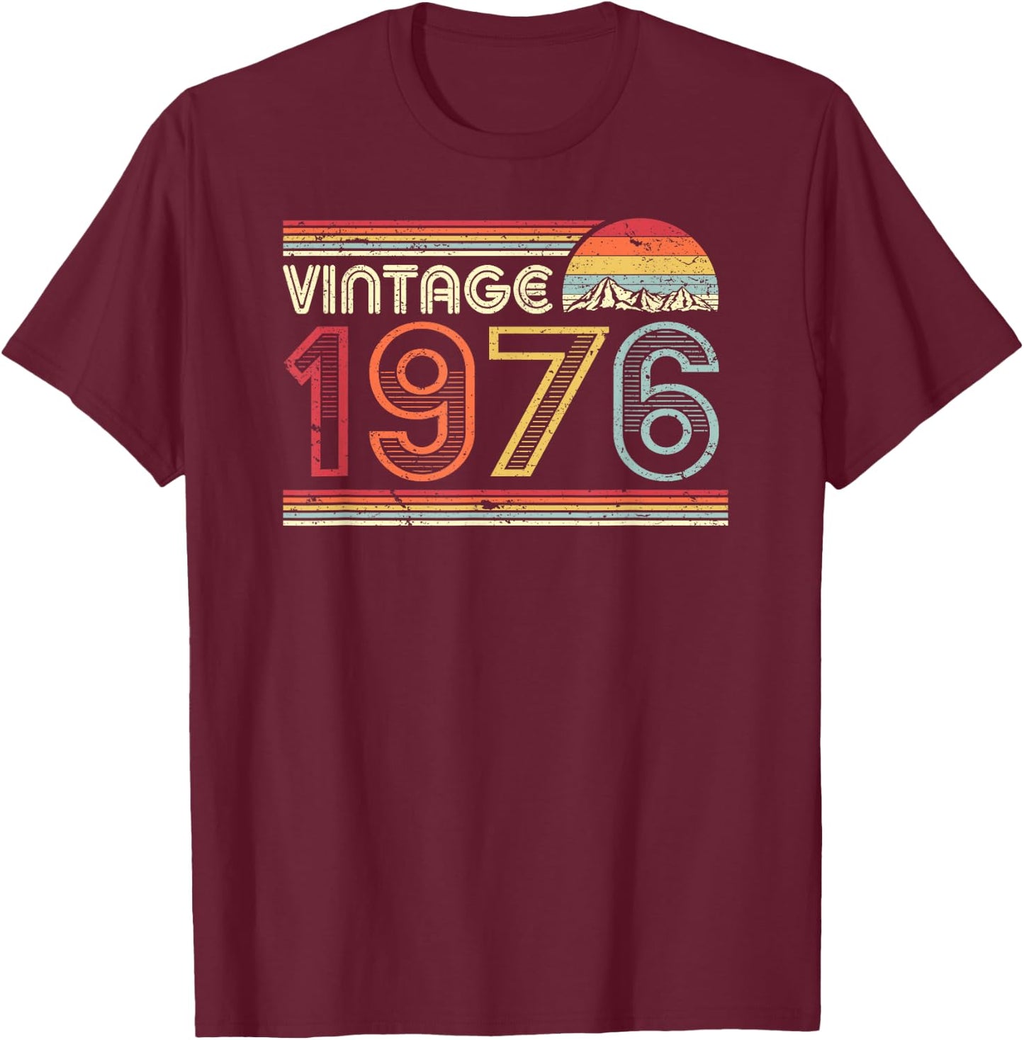 1976 Vintage Shirt, Birthday Gift . Retro Style T-Shirt - T-Shirt | Maroon