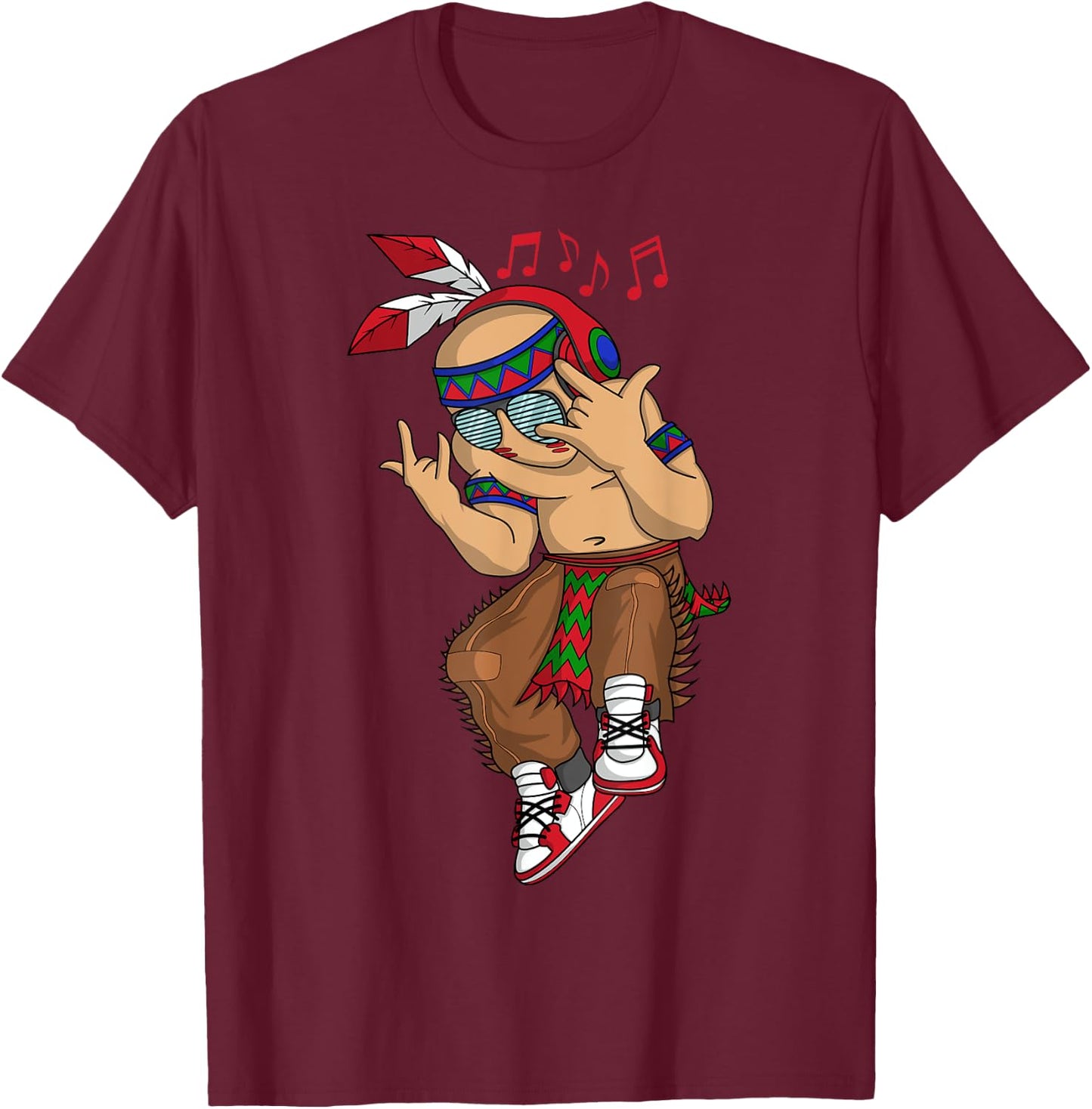 Dancing Indian Urban Men Cool Hip Hop Music Clothes Gift T-Shirt - T-Shirt | Maroon