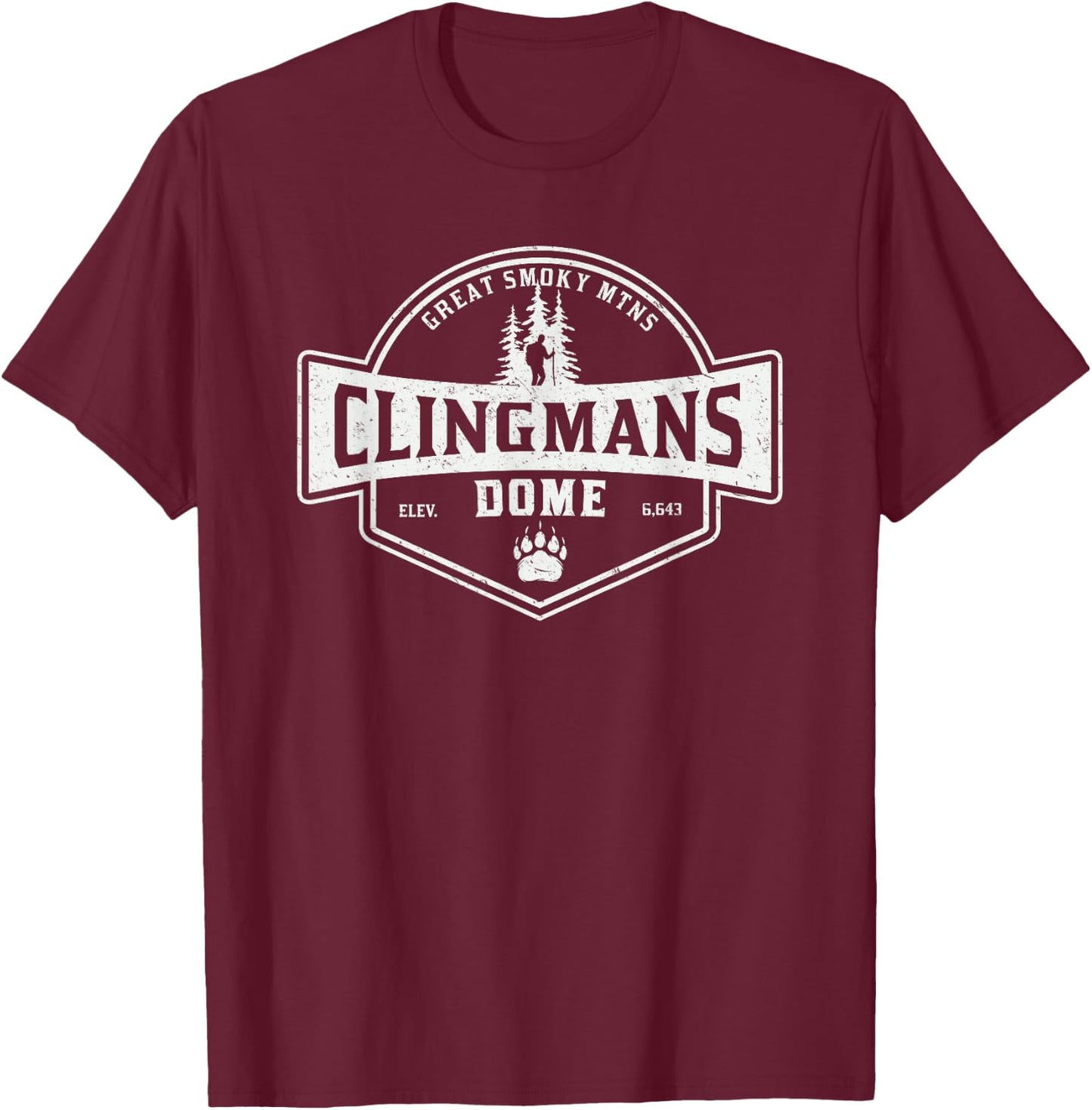 Clingmans Dome Great Smoky Mountains T-Shirt - T-Shirt | Maroon