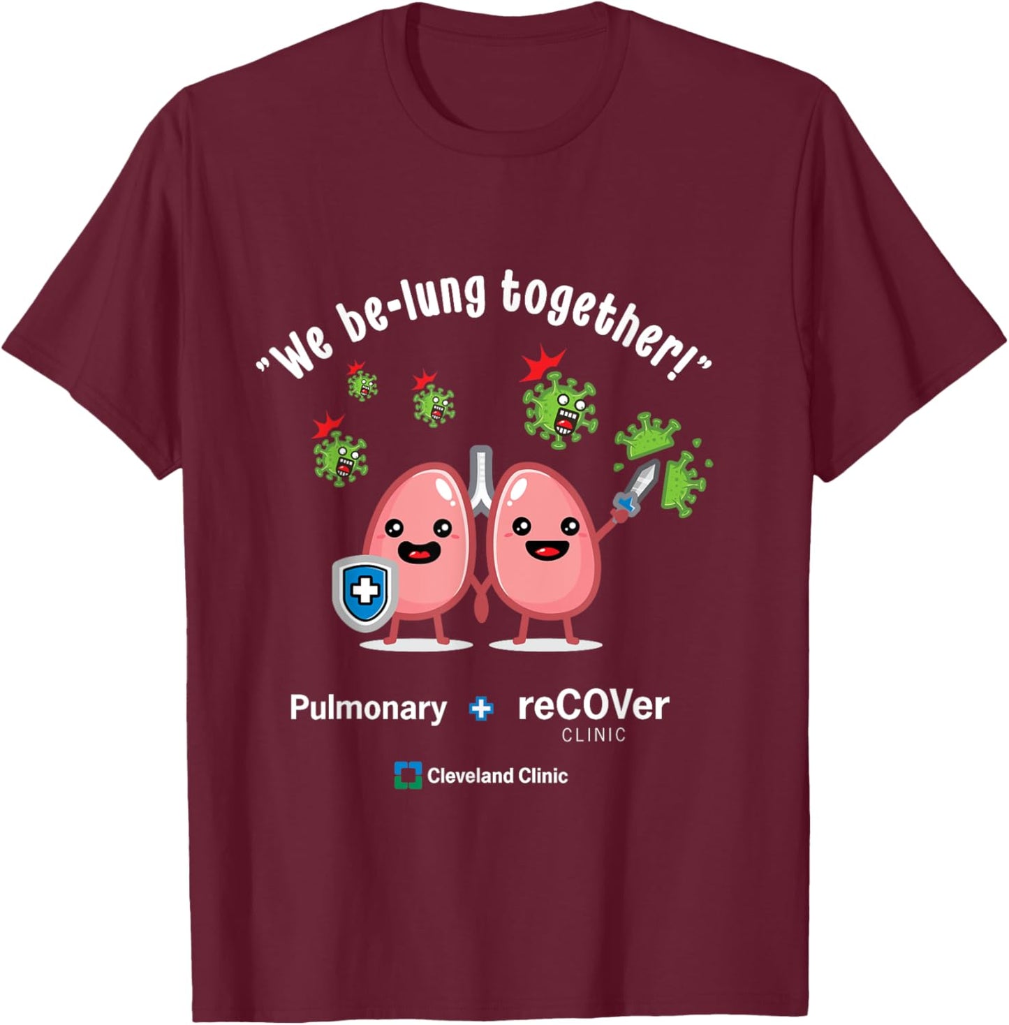 Pulmonary and Recover Dark Colored T-Shirt - T-Shirt | Maroon